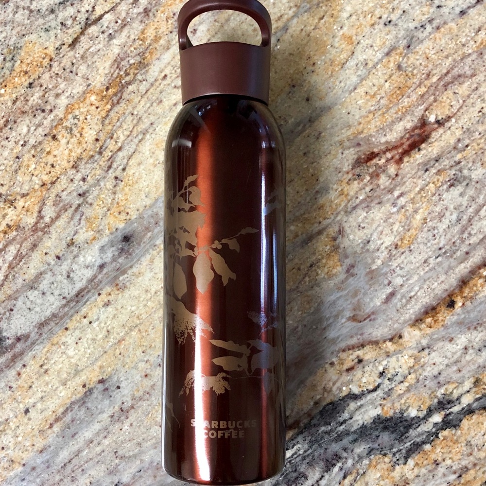 STARBUCKS 2008 RARE BROWN METAL COLD BOTTLE VGC